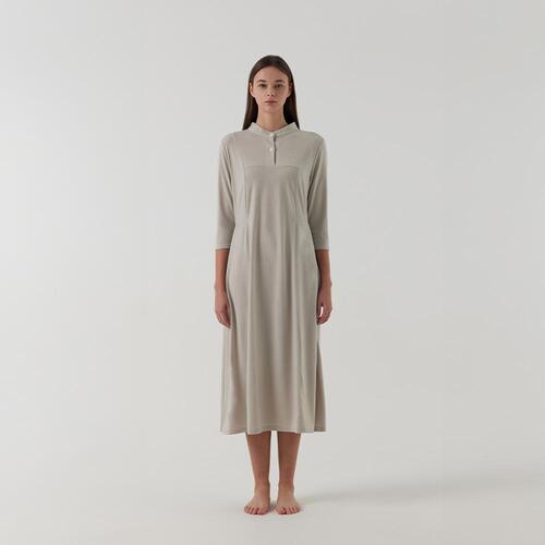 노르딕슬립 텐셀 하프 슬리브 롱 드레스 (3color)